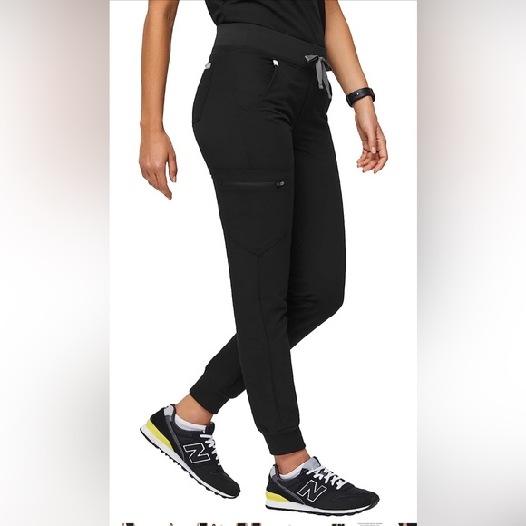 Figs Zamora Jogger Scrub Pants Black Pull On Drawstring  XXS - Picture 10 of 12